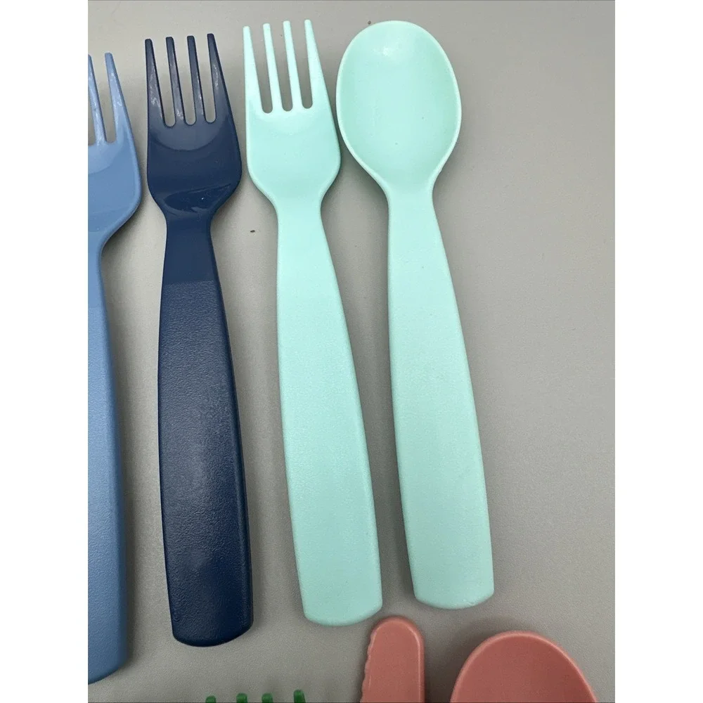 Pillowfort Kids Plastic Utensil Lot 36pc Fork Spoon Knife Mixed Colors